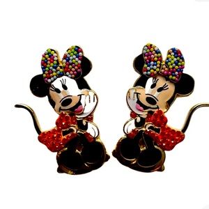 NEW DISNEY X BAUBLEBAR MINNIE MOUSE ENAMEL EARRINGS